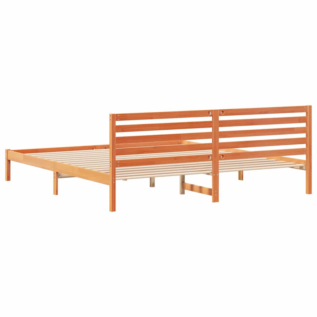 Cadre de lit Marron cire 200 x 210 cm Bois massif en pin - XIOS