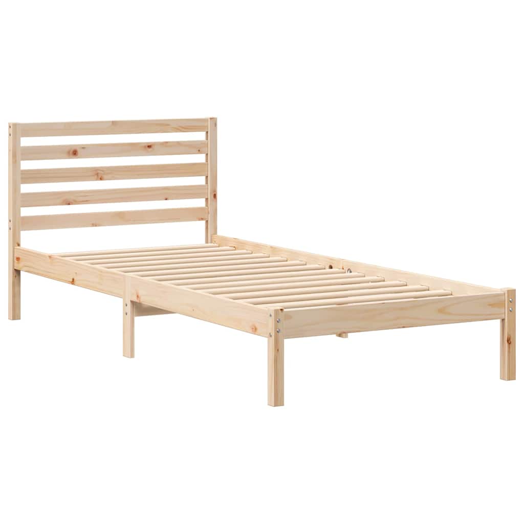 Cadre de lit Marron 90 x 220 cm Bois massif en pin - XIOS
