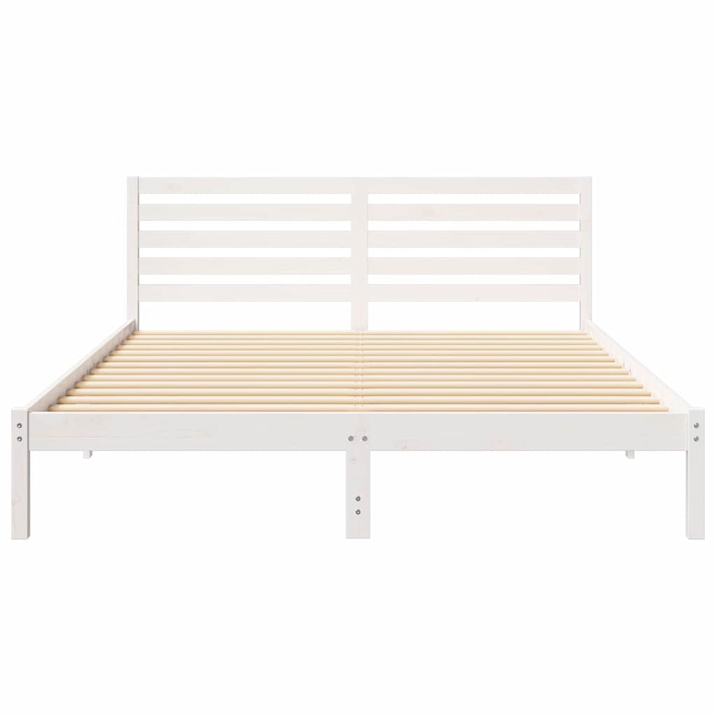 Cadre de lit Blanc 160 x 220 cm Bois massif en pin - XIOS