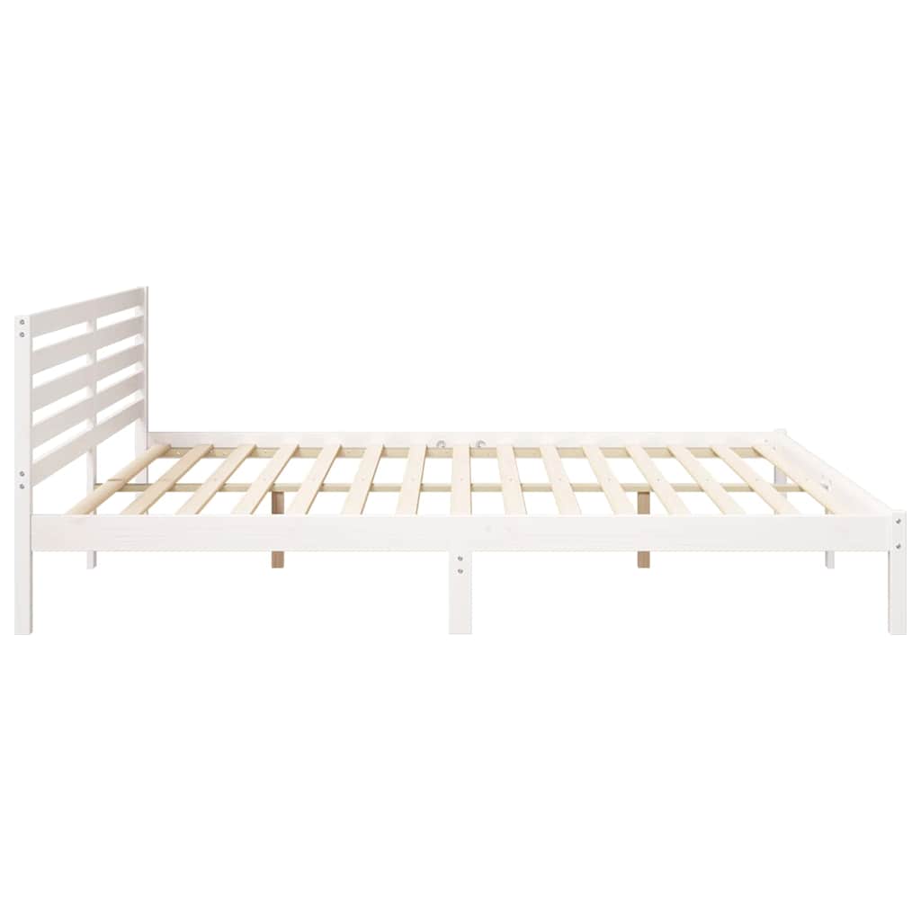 Cadre de lit Blanc 180 x 220 cm Bois massif en pin - XIOS