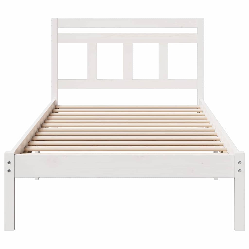 Cadre de lit Blanc Bois massif en pin - XIOS