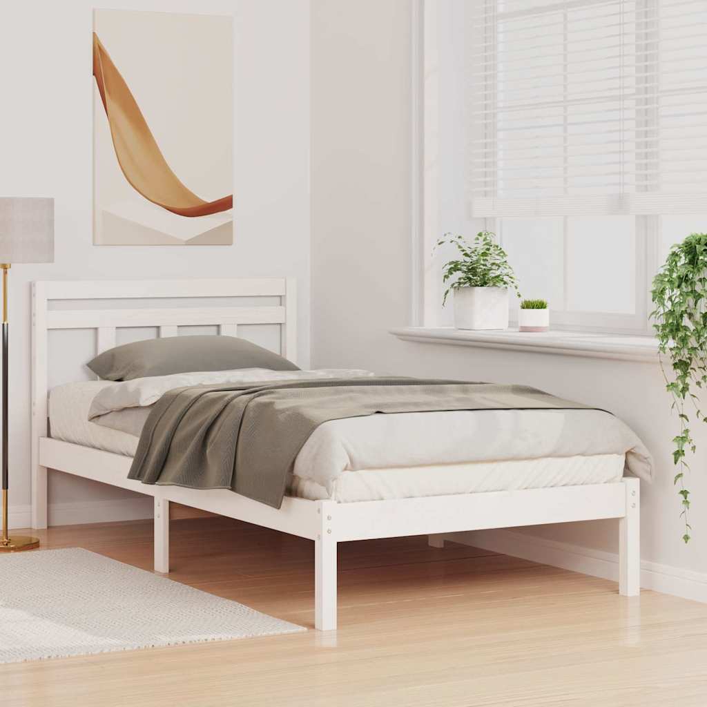 Cadre de lit Blanc 100 x 200 cm Pin massif - XIOS