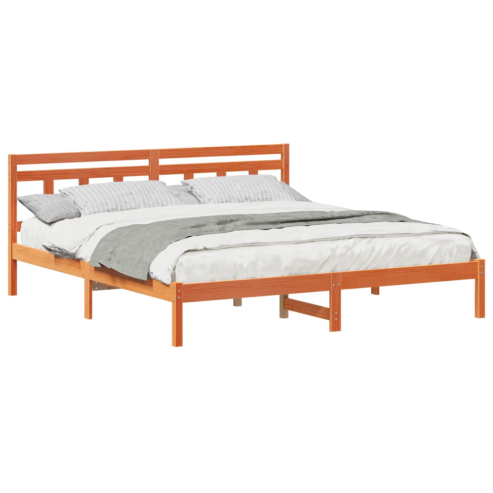 Cadre de lit Marron 200 x 200 cm Pin massif - XIOS