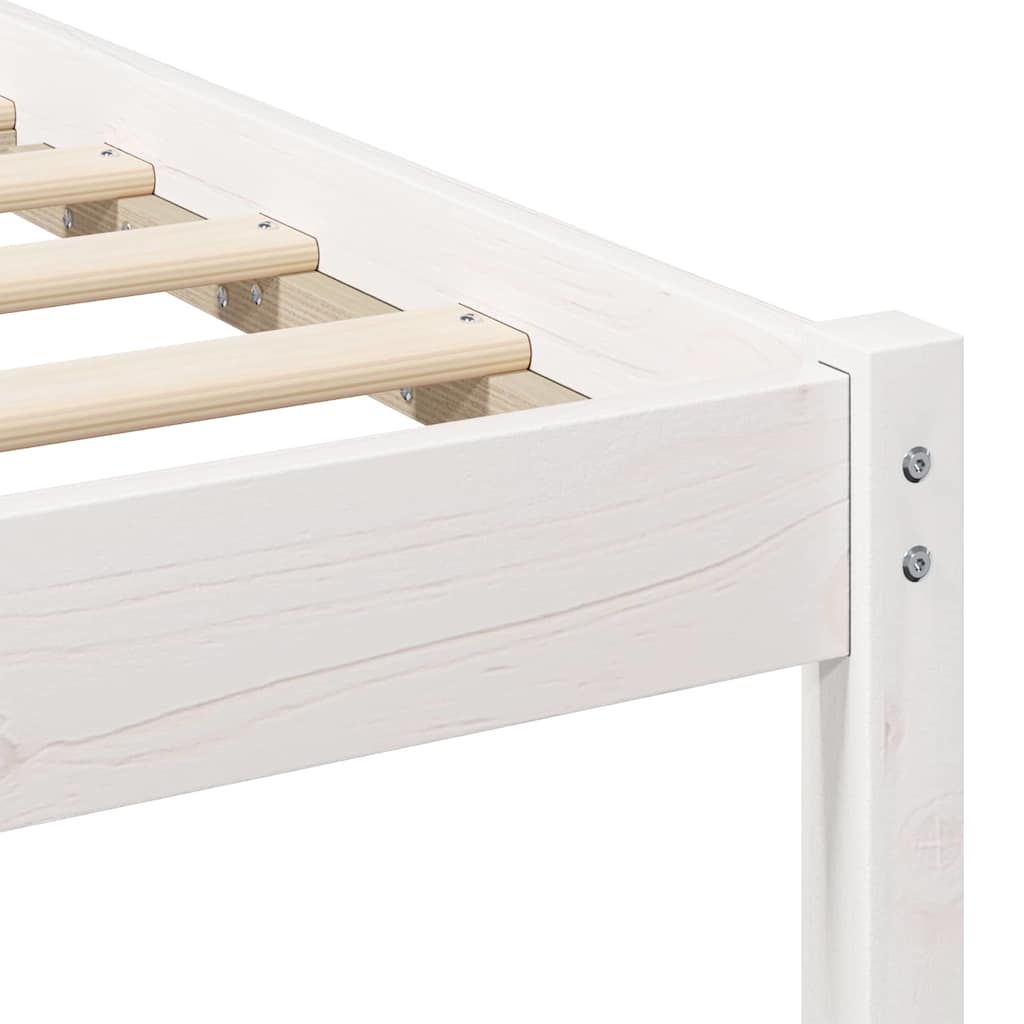 Cadre de lit avec tête de lit Blanc Bois de pin - XIOS