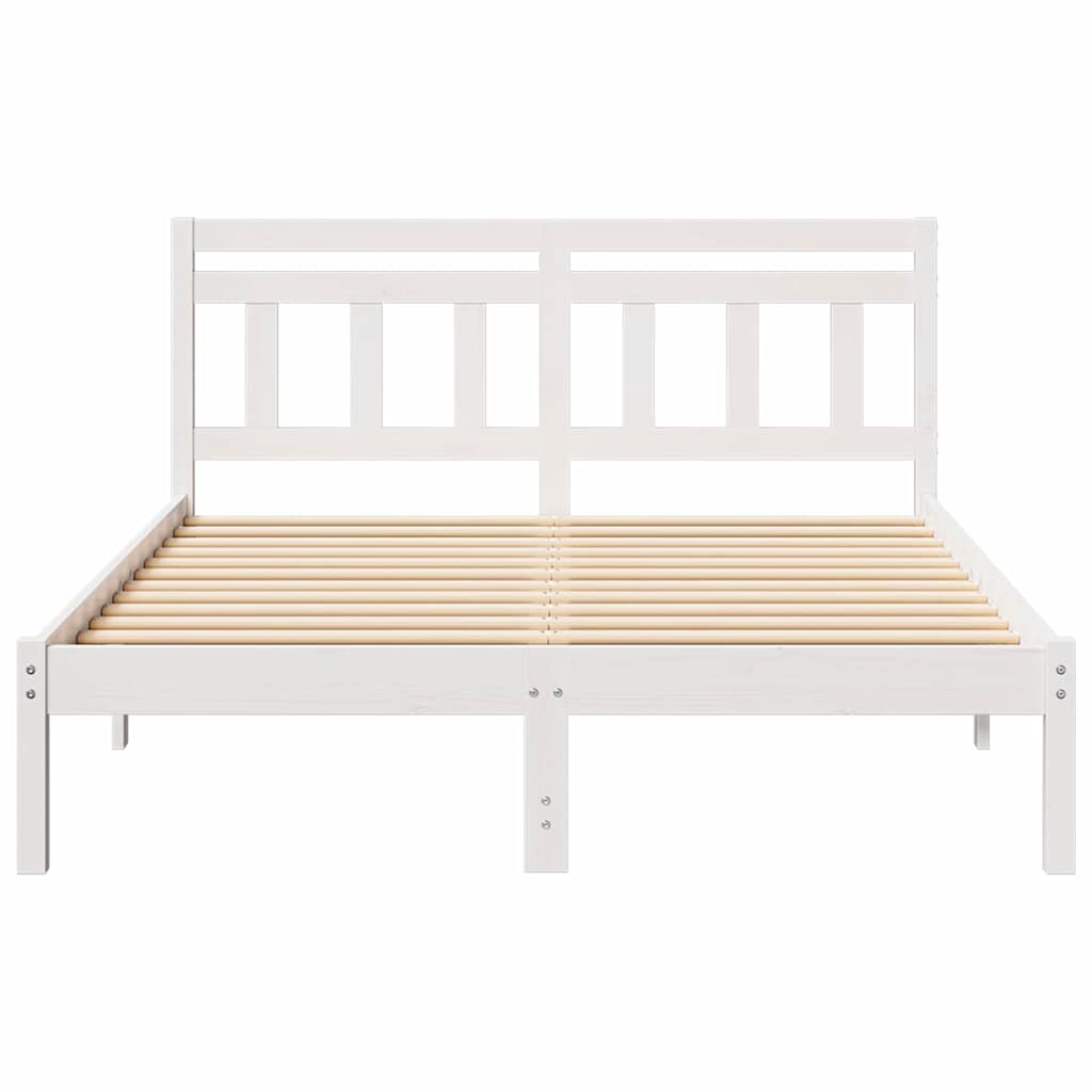 Cadre de lit avec tête de lit Blanc Bois de pin - XIOS