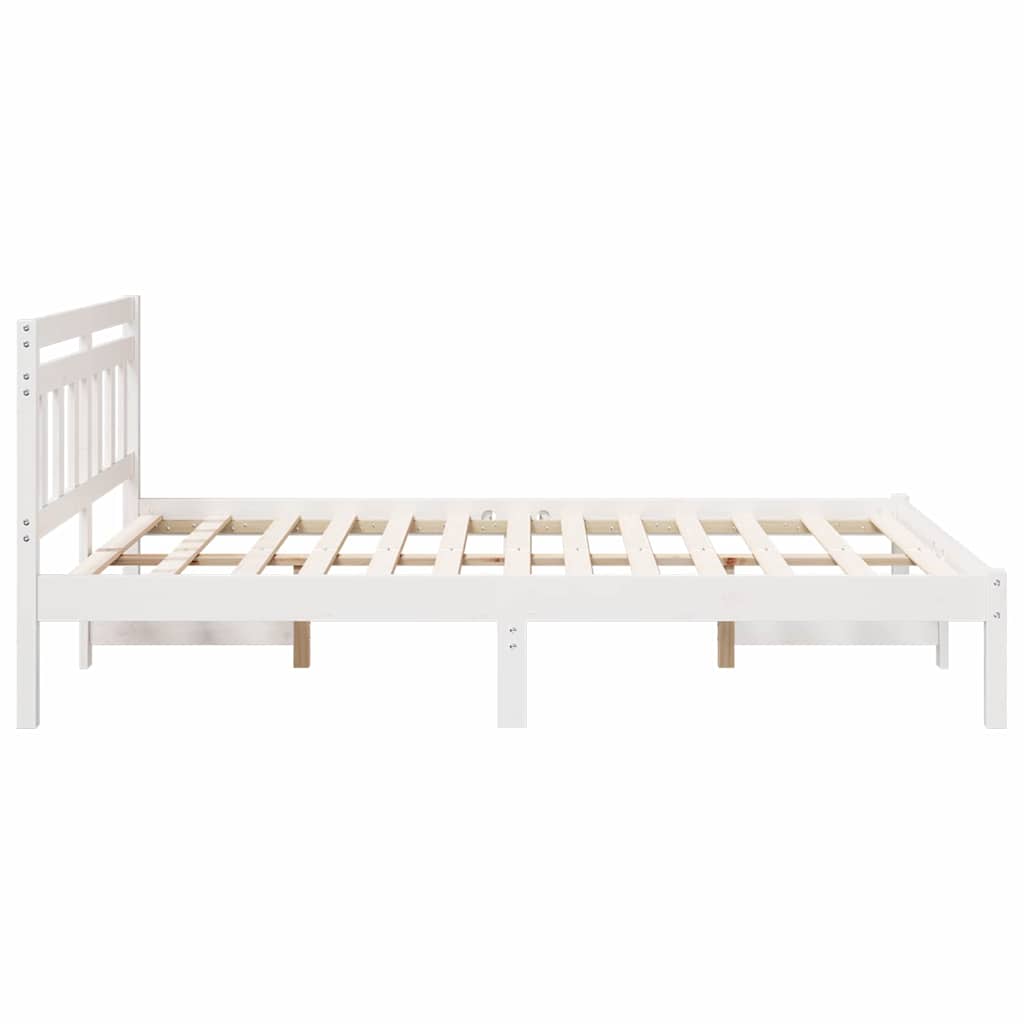Cadre de lit avec tête de lit Blanc Bois de pin - XIOS