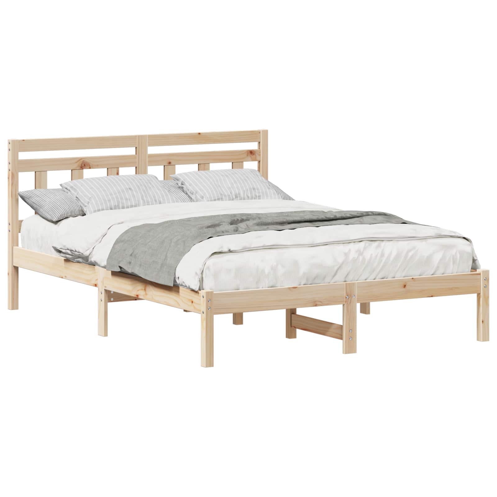 Cadre de lit Marron 140 x 190 cm Pin massif - XIOS