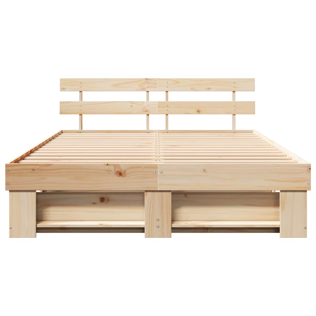 Cadre de lit Marron 160 x 200 cm Bois massif en pin - XIOS