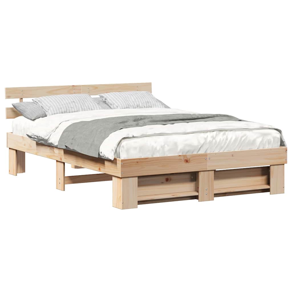 Cadre de lit Marron 150 x 200 cm Bois massif en pin - XIOS
