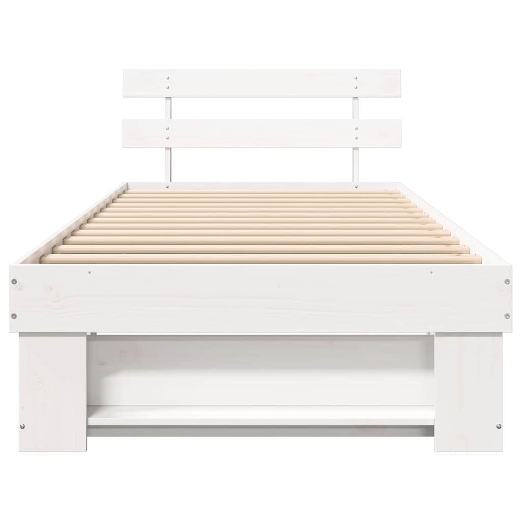 Cadre de lit avec tête de lit Blanc 100 x 200 cm Pin massif - XIOS