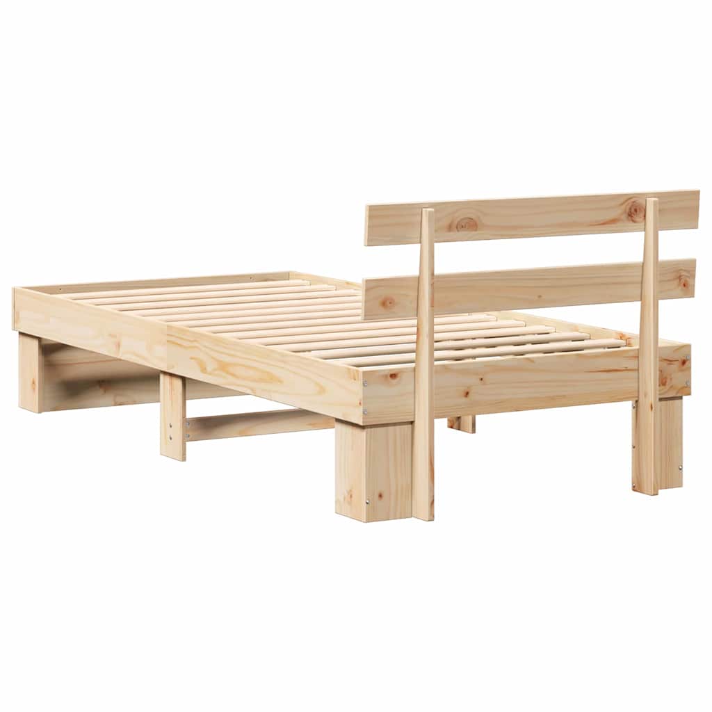 Cadre de lit Marron 75 x 190 cm Bois massif en pin - XIOS