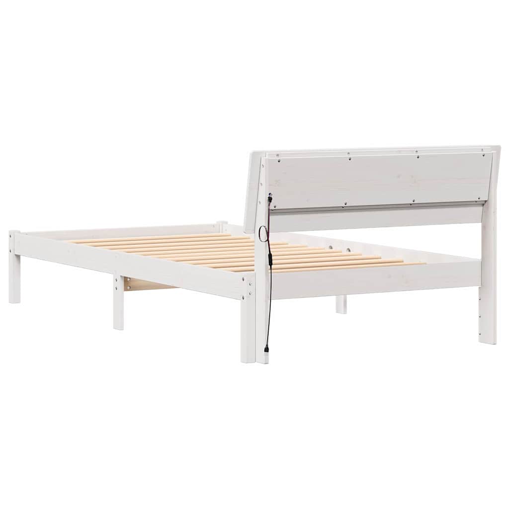 Cadre de lit Blanc 90 x 200 cm Bois massif en pin - XIOS