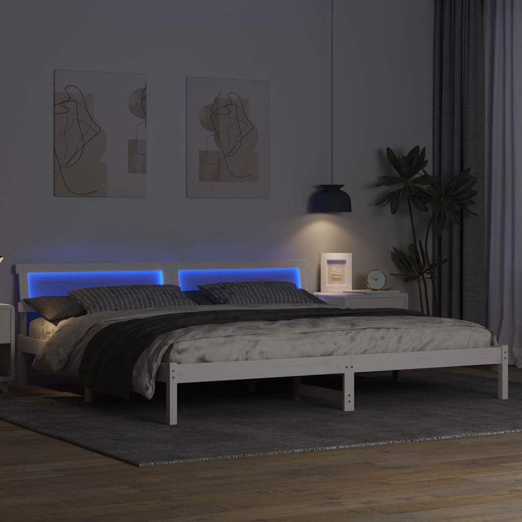 Cadre de lit Blanc 180 x 200 cm Bois massif en pin - XIOS