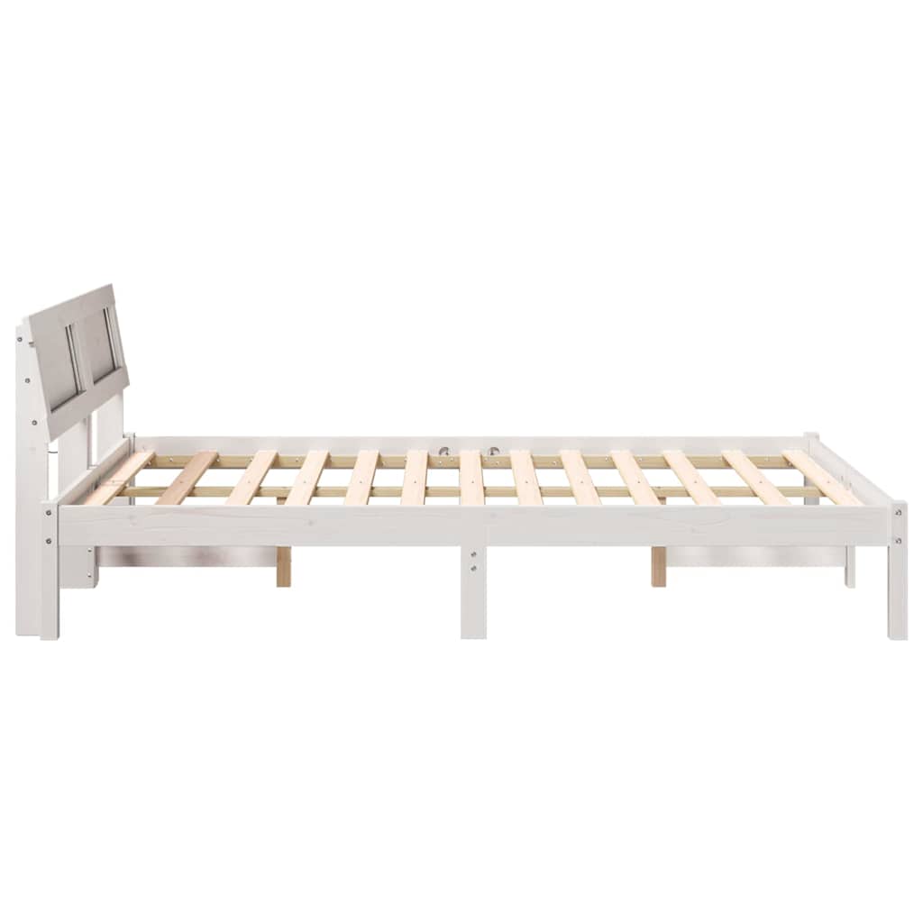 Cadre de lit Blanc 140 x 190 cm Bois massif en pin - XIOS