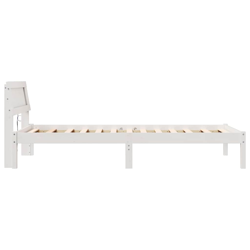 Cadre de lit Blanc 90 x 200 cm Bois massif en pin - XIOS