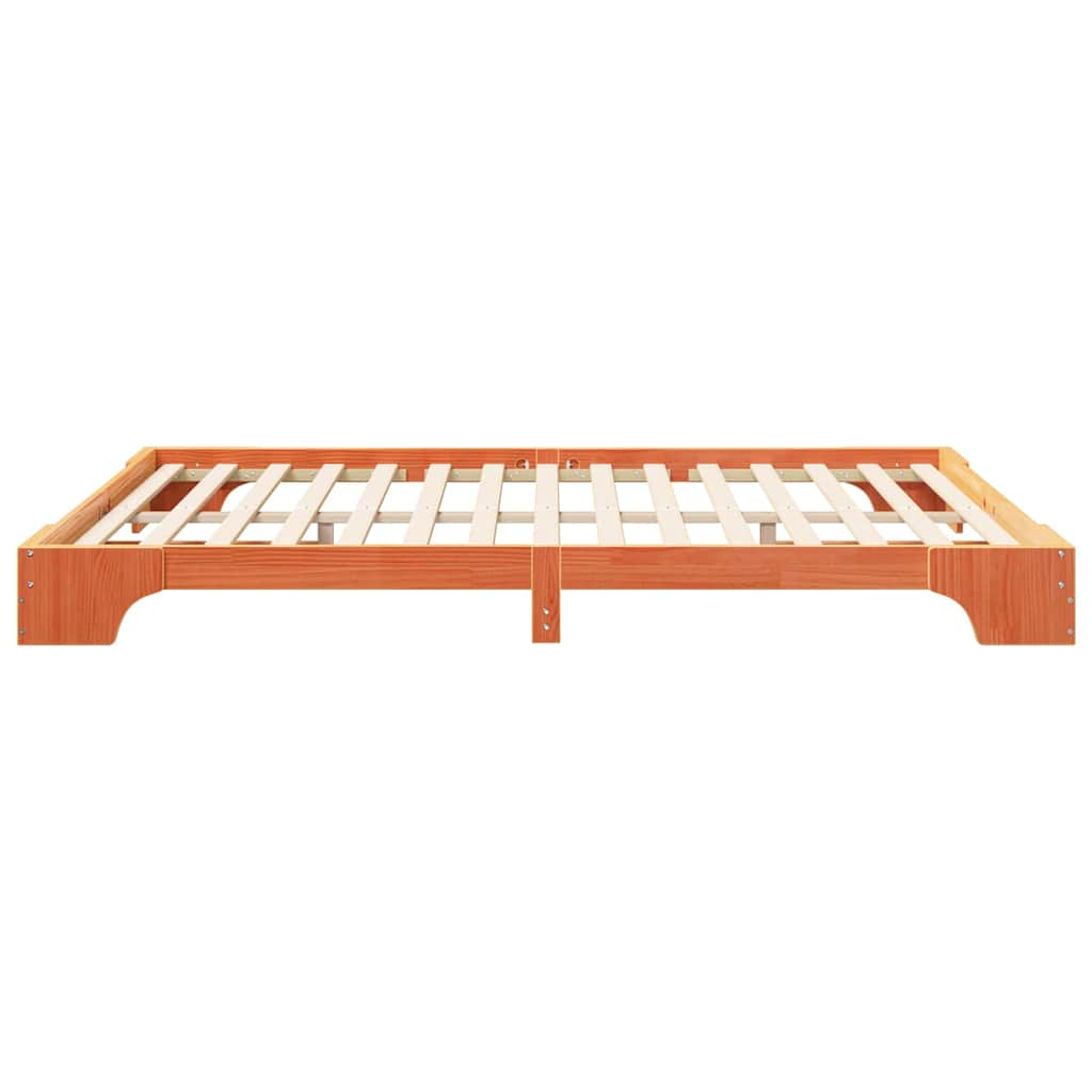 Cadre de lit surélevé Marron 160 x 210 cm Bois massif - XIOS