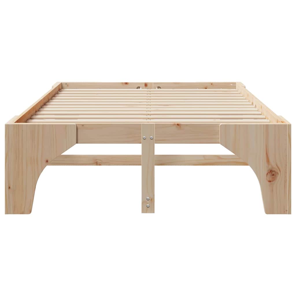 Cadre de lit surélevé Marron 120 x 190 cm Bois de pin - XIOS