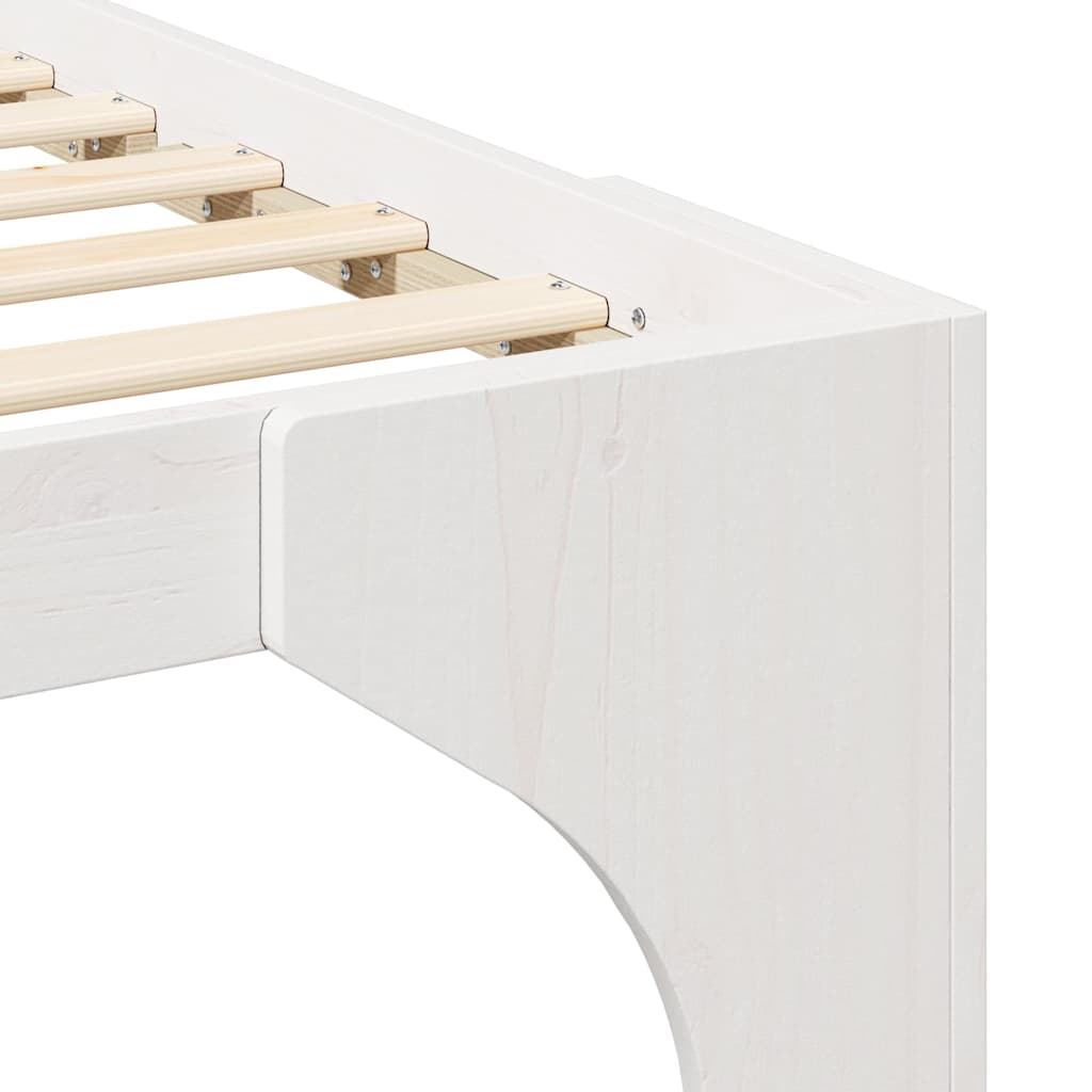 Cadre de lit surélevé Blanc 100 x 200 cm Bois massif en pin - XIOS
