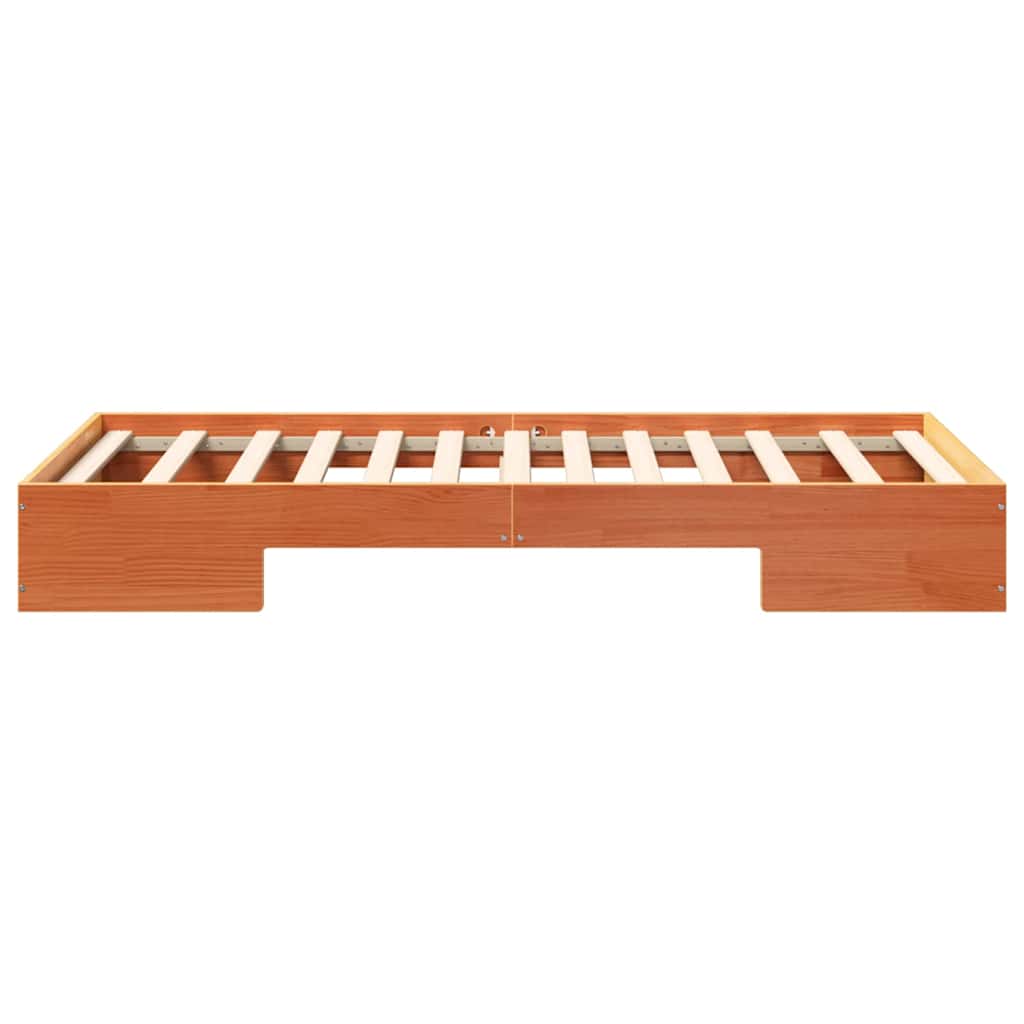 Cadre de lit surélevé Marron 80 x 200 cm Bois massif en pin - XIOS