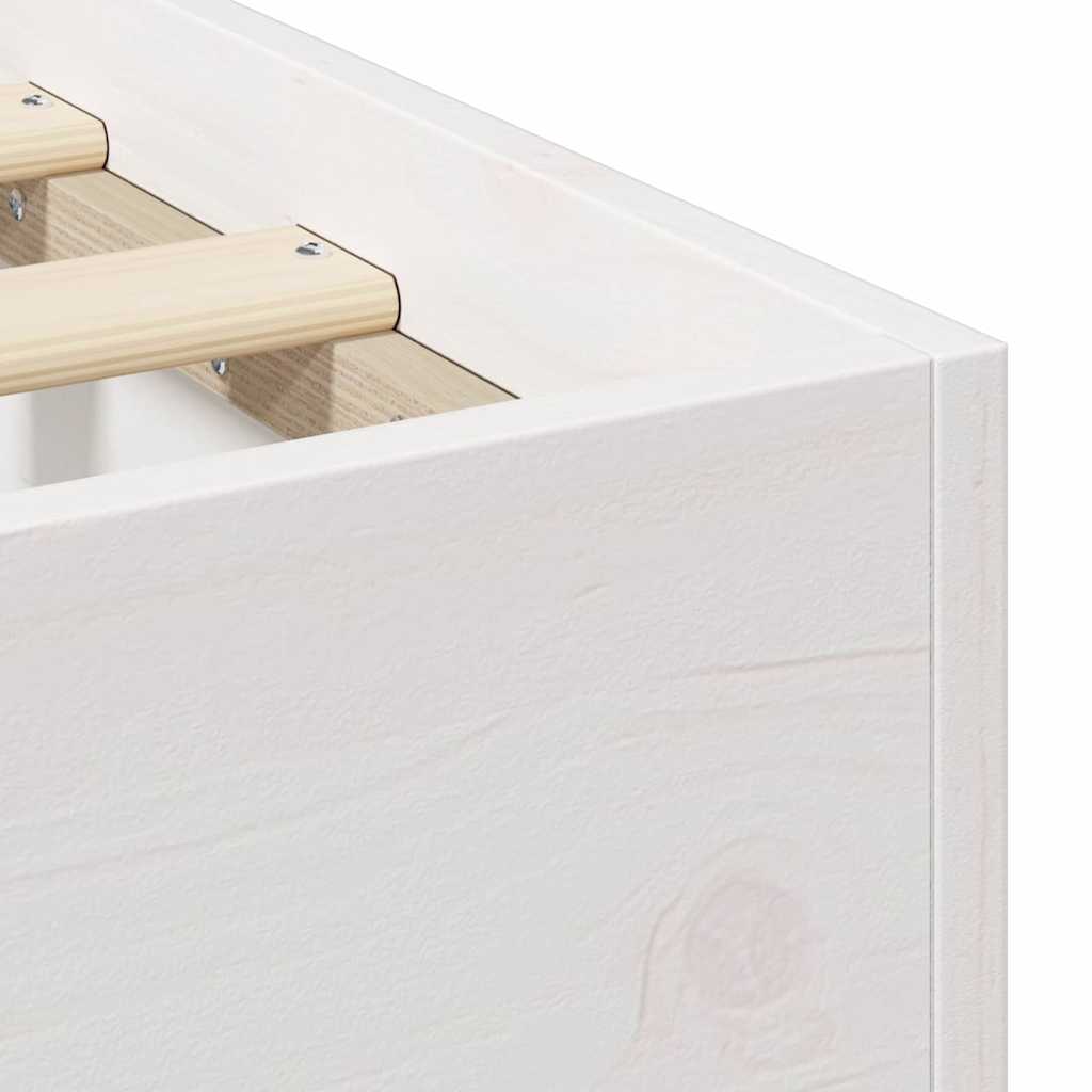 Cadre de lit surélevé Blanc 75 x 190 cm Bois massif en pin - XIOS