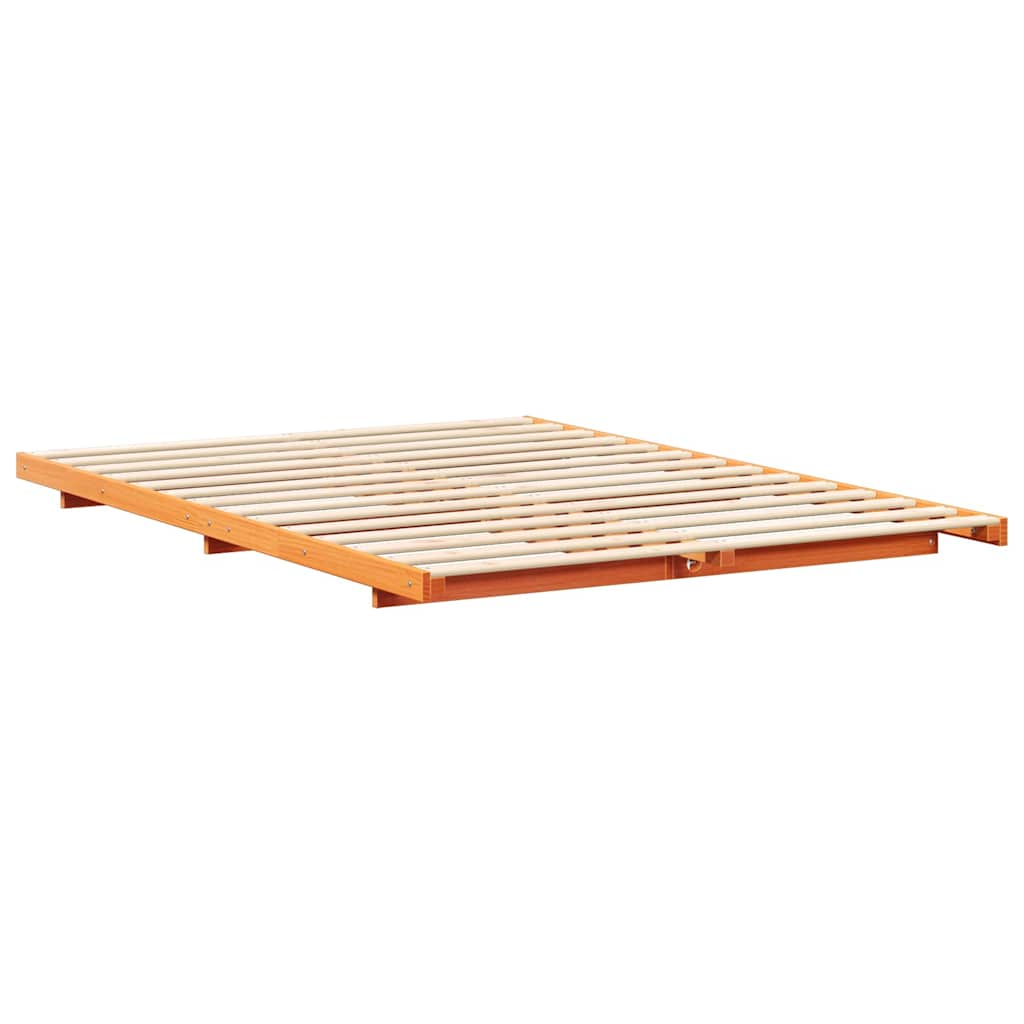 Cadre de lit Brun cire 150 x 200 cm Pin massif - XIOS
