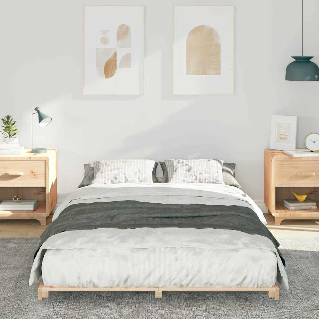 Cadre de lit Marron 120 x 190 cm Pin massif - XIOS