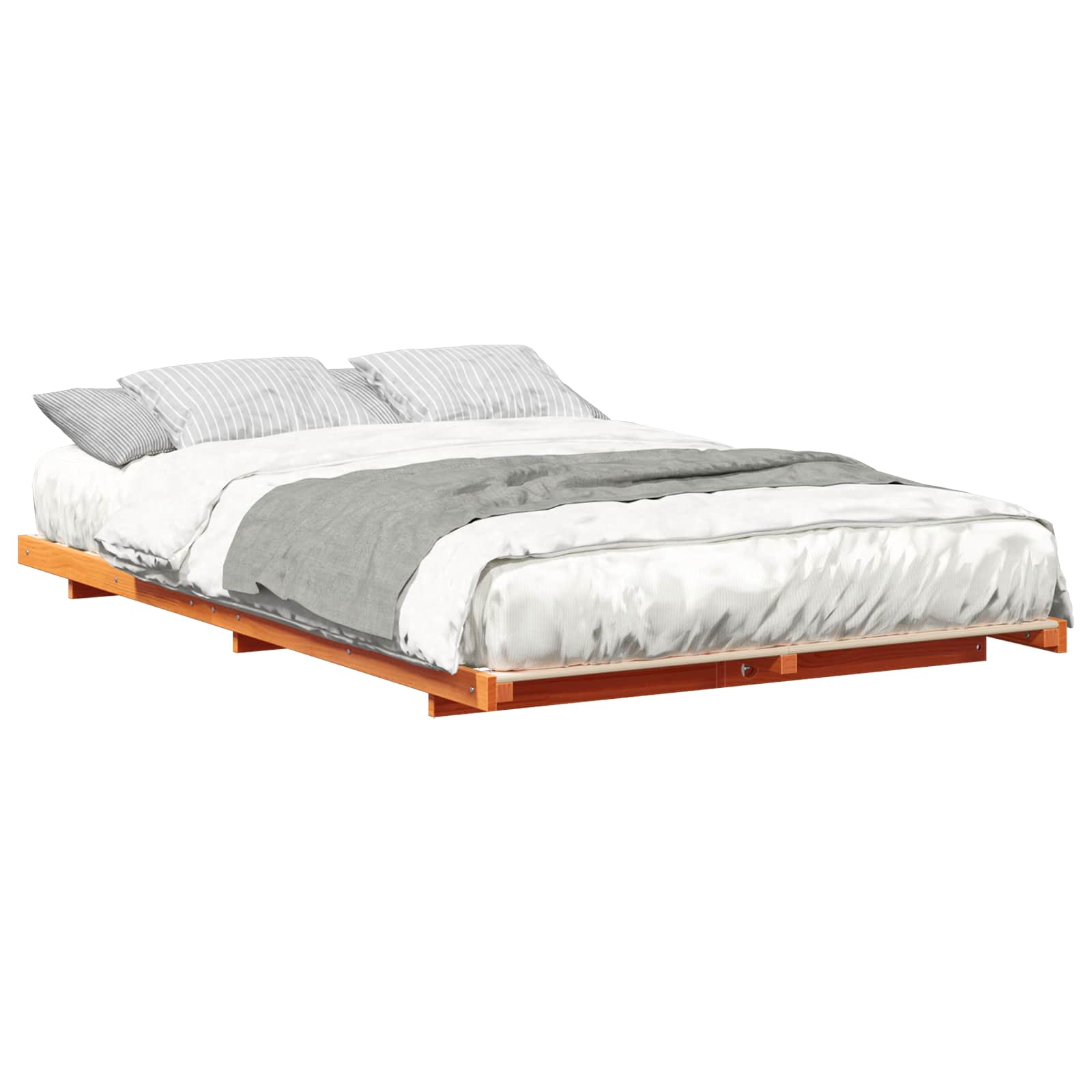 Cadre de lit Brun cire 120 x 190 cm Pin massif - XIOS