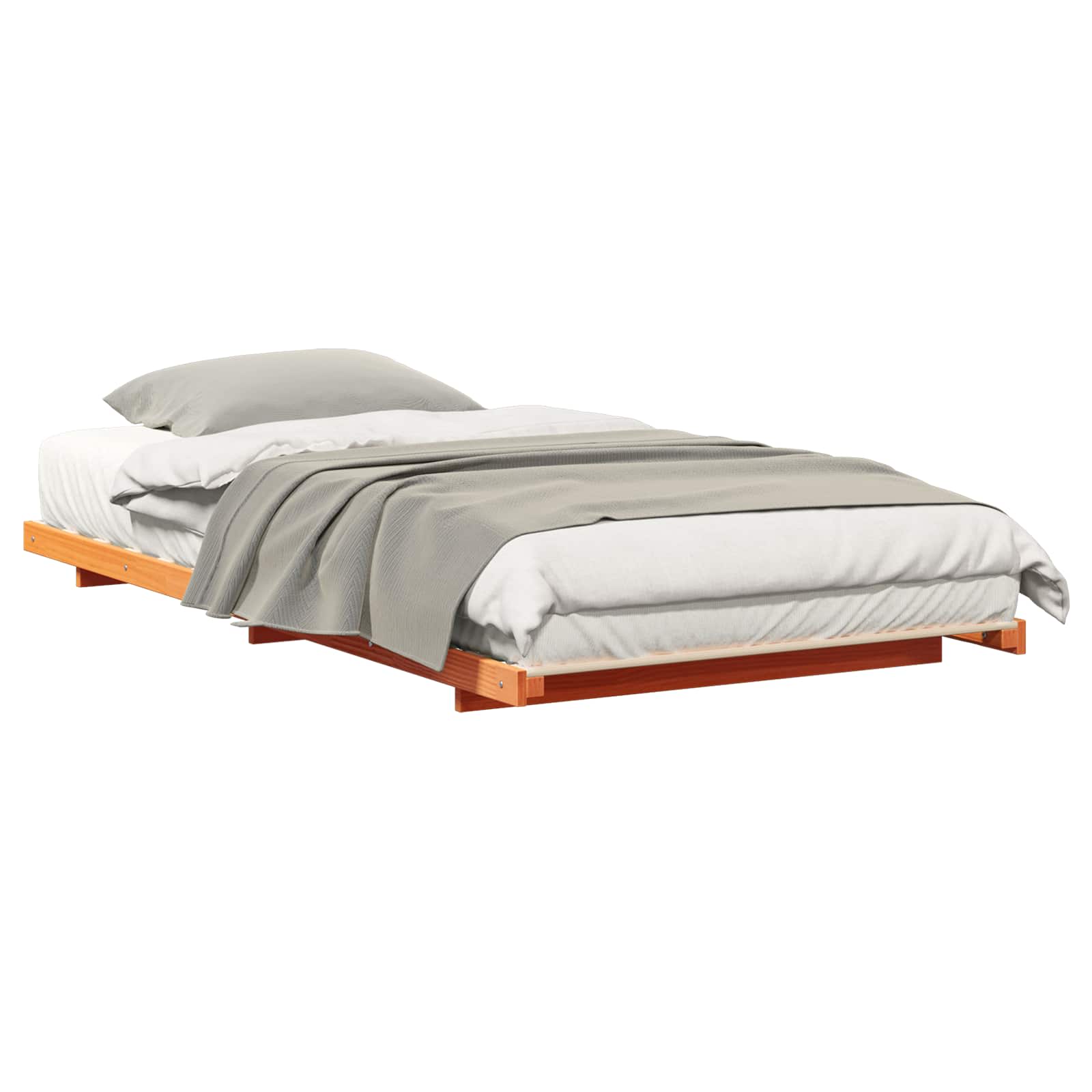 Cadre de lit Brun cire 100 x 220 cm Pin massif - XIOS