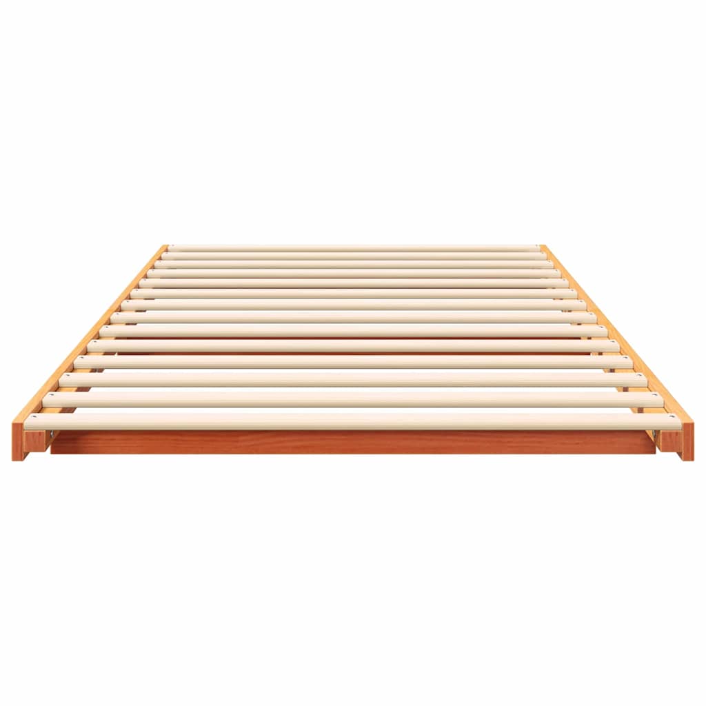 Cadre de lit Brun cire 100 x 220 cm Pin massif - XIOS