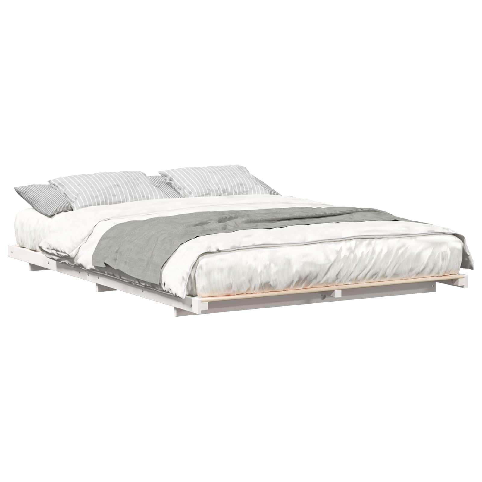 Cadre de lit Blanc 140 x 220 cm Pin massif - XIOS