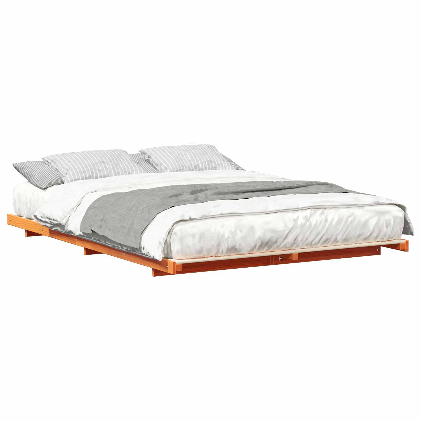 Cadre de lit Brun cire 160 x 220 cm Pin massif - XIOS
