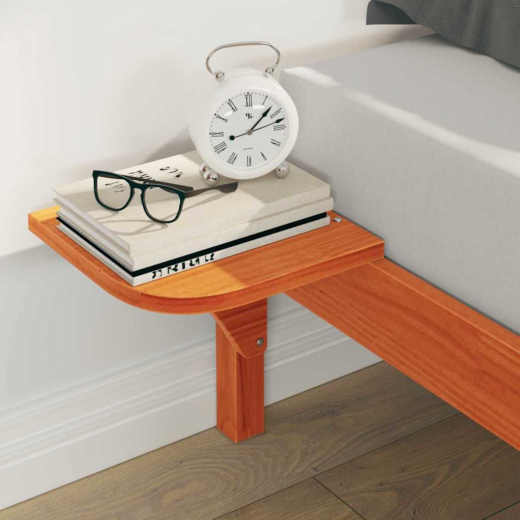 Cadre de lit avec tables de chevet Brun cire 140 x 210 cm - XIOS