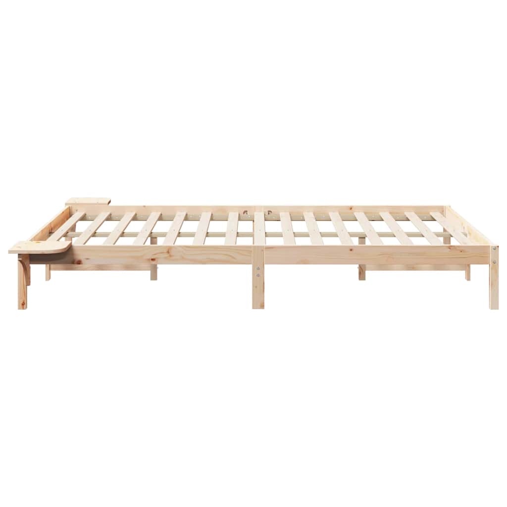 Cadre de lit avec tables de chevet Naturel 160 x 210 cm - XIOS