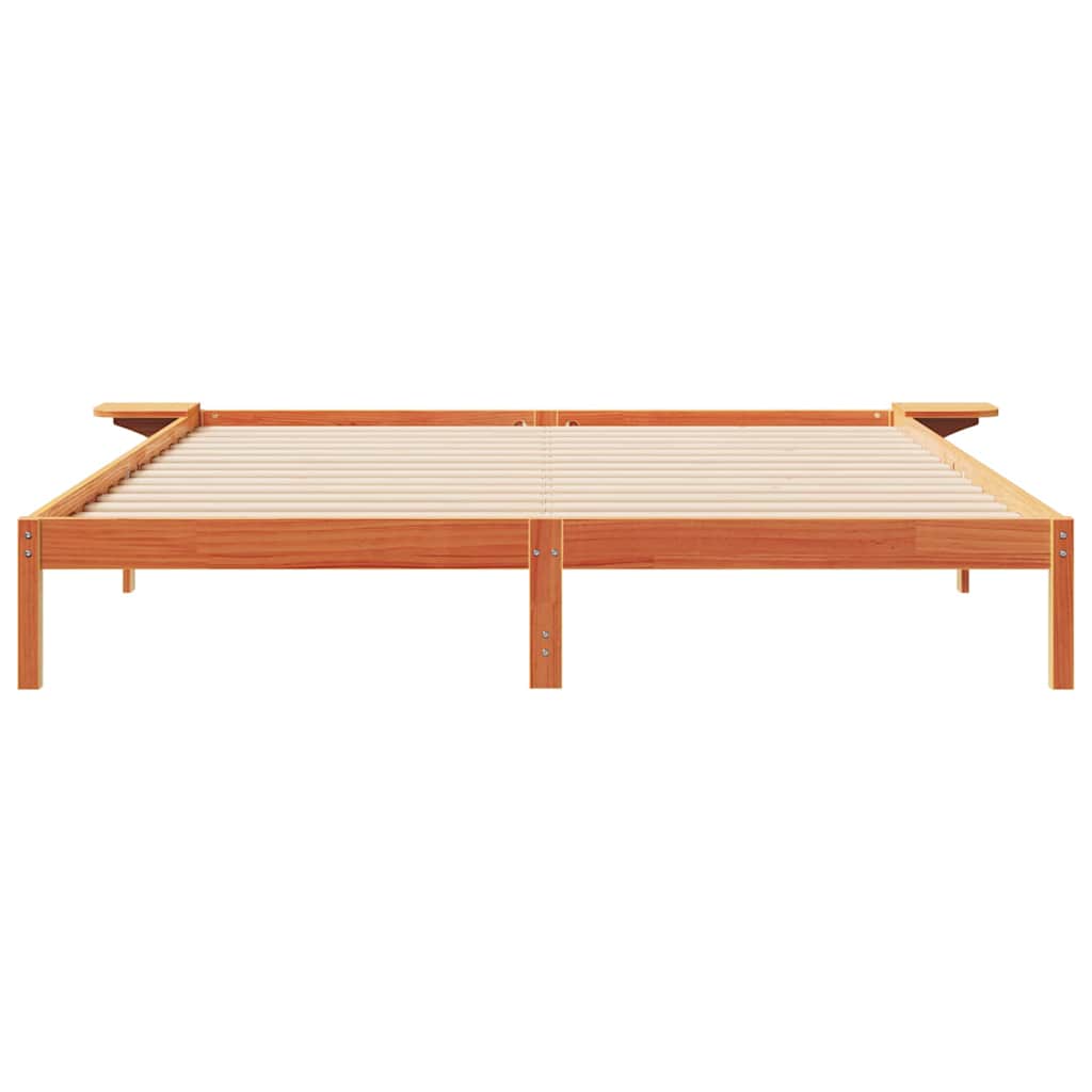 Cadre de lit avec tables de chevet Brun cire 180 x 210 cm - XIOS