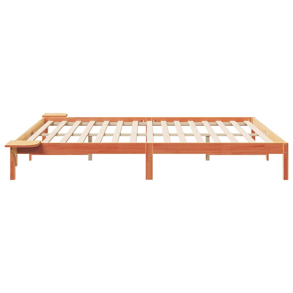 Cadre de lit avec tables de chevet Brun cire 180 x 210 cm - XIOS