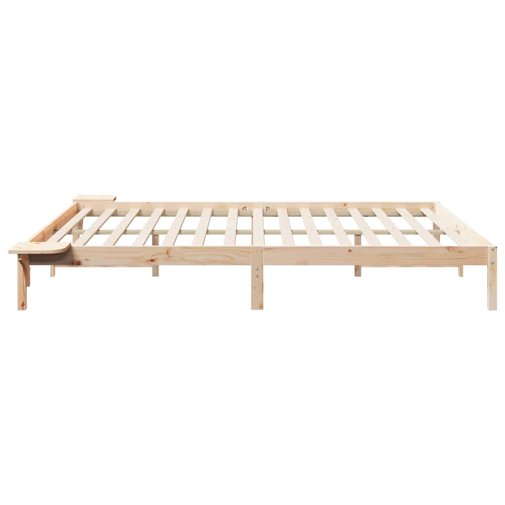 Cadre de lit avec tables de chevet Naturel 200 x 210 cm - XIOS