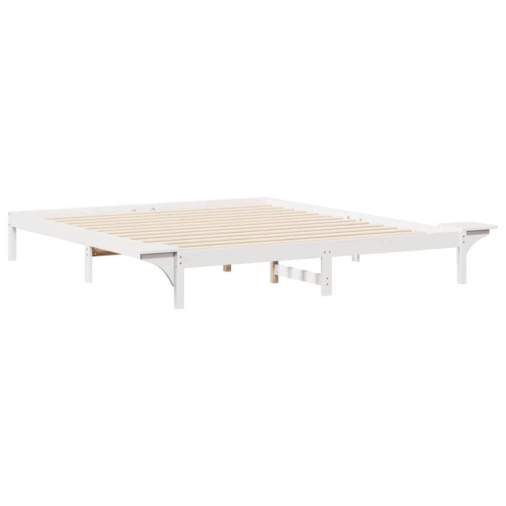 Cadre de lit avec tables de chevet Blanc 200 x 210 cm - XIOS