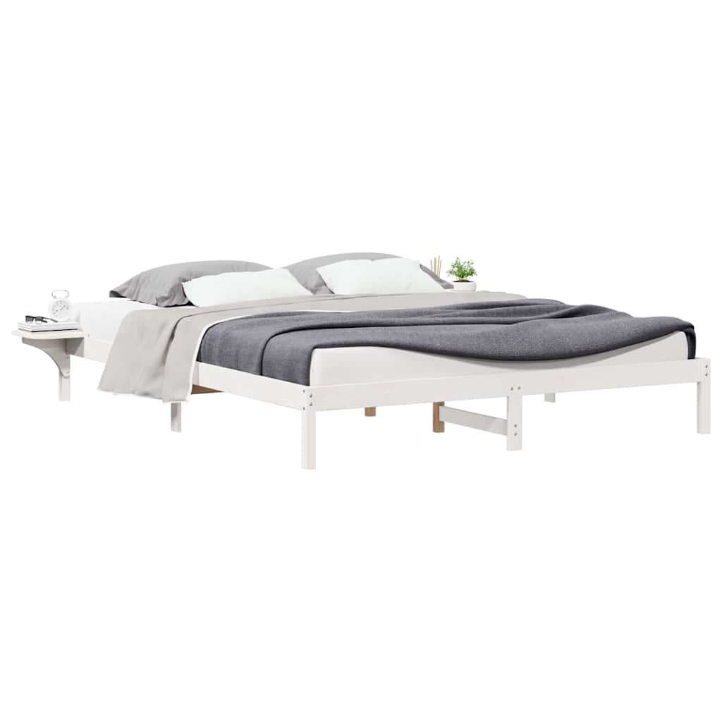 Cadre de lit avec tables de chevet Blanc 200 x 210 cm - XIOS
