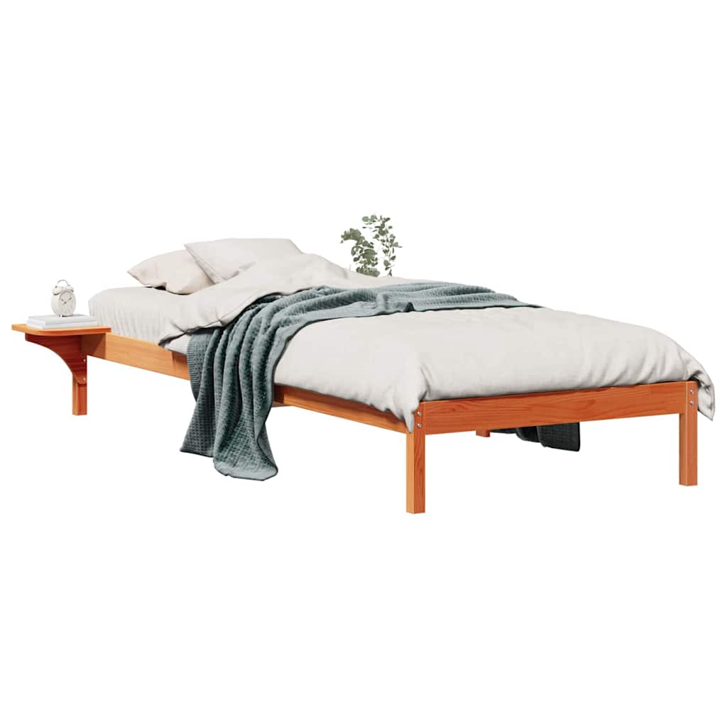 Cadre de lit avec tables de chevet Brun cire 80 x 220 cm - XIOS