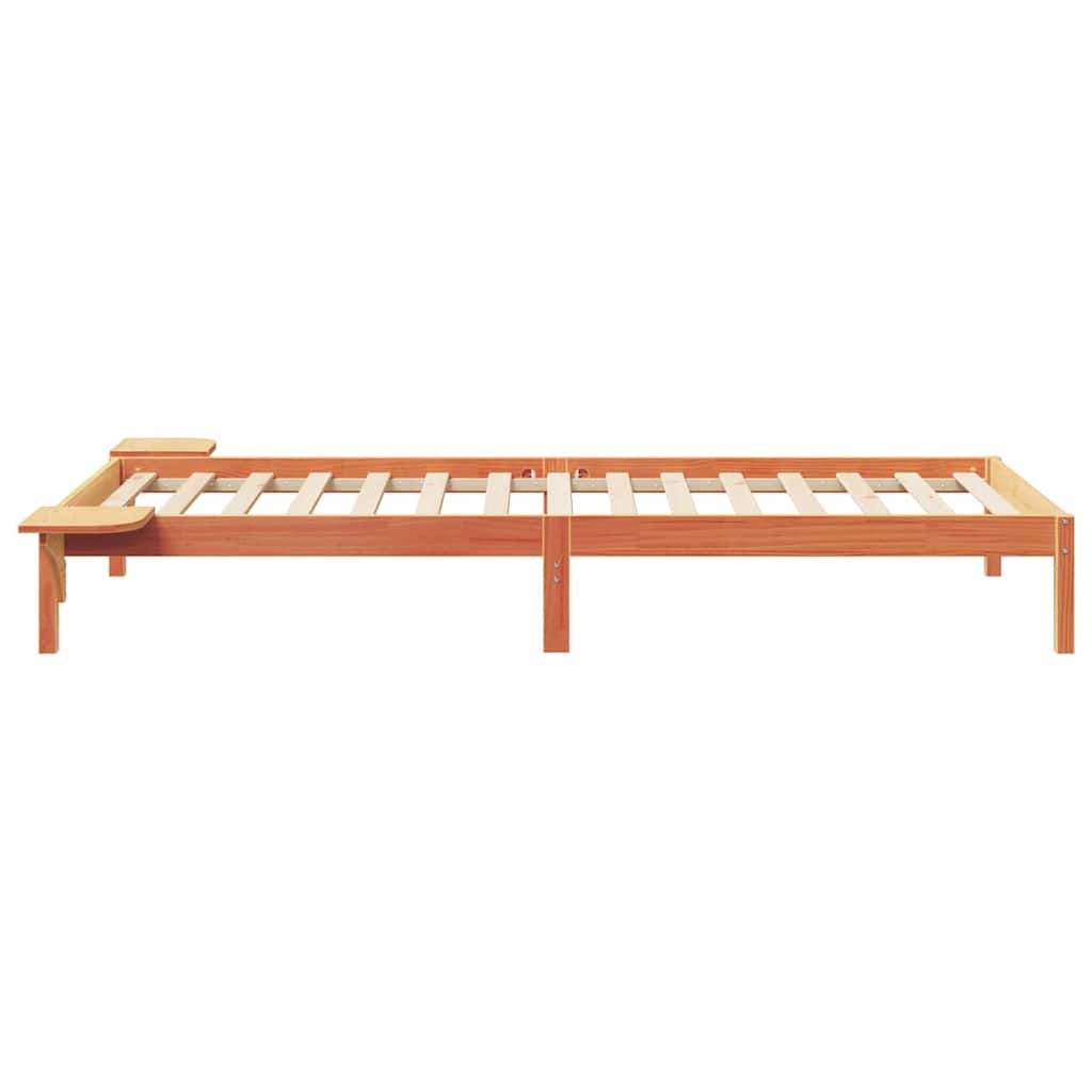 Cadre de lit avec tables de chevet Brun cire 80 x 220 cm - XIOS