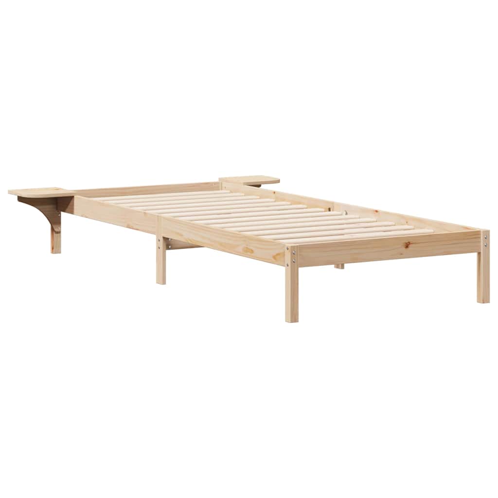 Cadre de lit avec tables de chevet Naturel 90 x 220 cm - XIOS