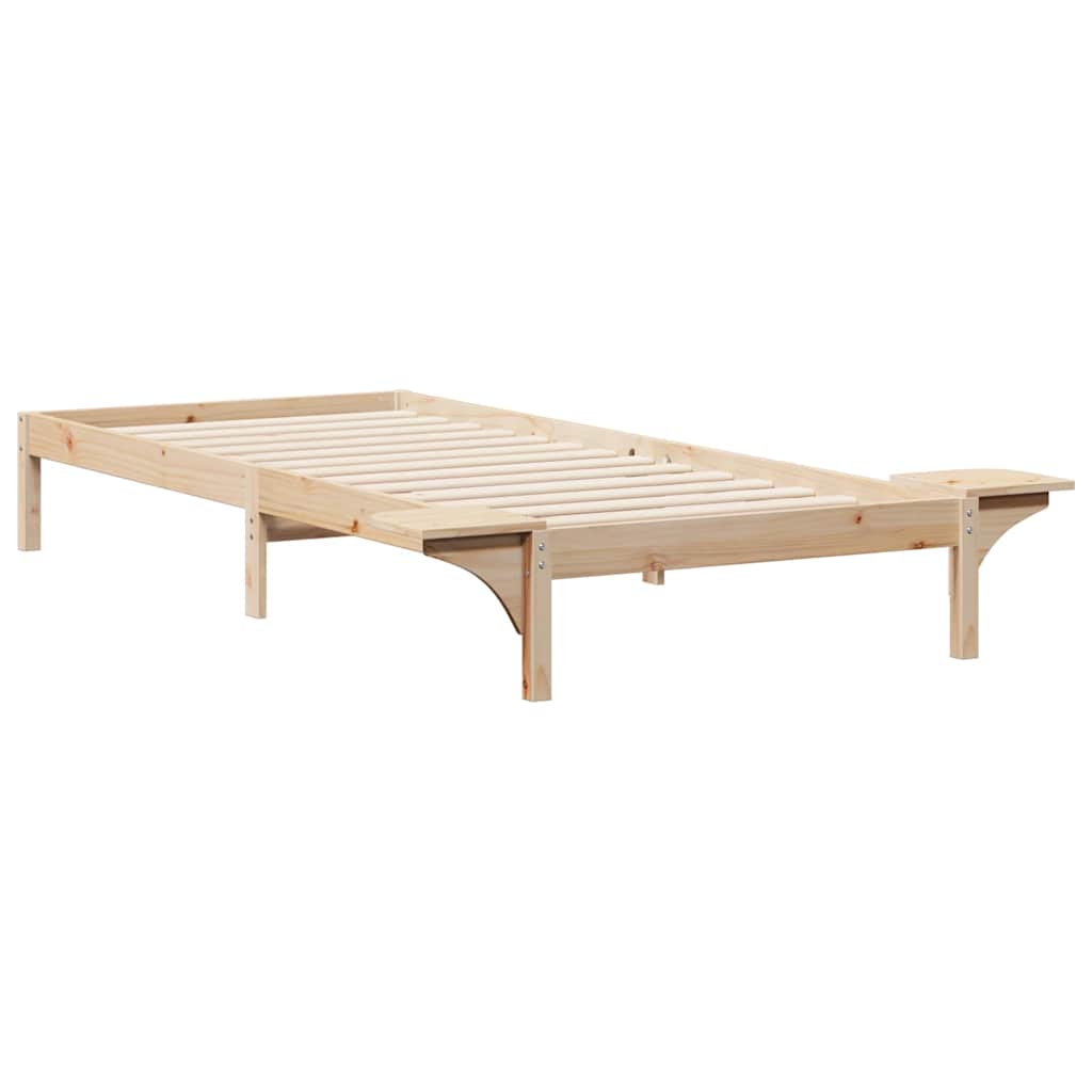 Cadre de lit avec tables de chevet Naturel 90 x 220 cm - XIOS