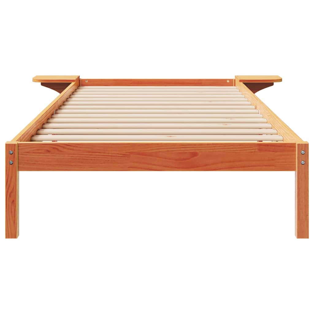 Cadre de lit avec tables de chevet Brun cire 100 x 220 cm - XIOS