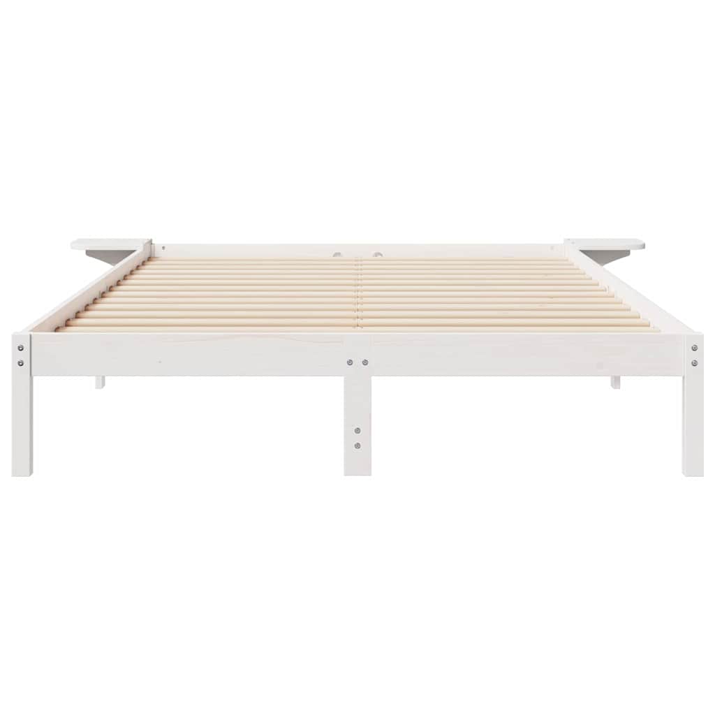 Cadre de lit avec tables de chevet Blanc 140 x 220 cm - XIOS