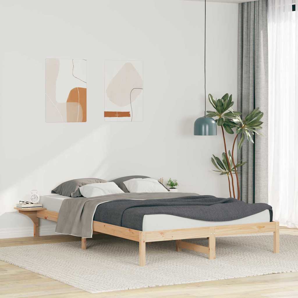 Cadre de lit avec tables de chevet Naturel 160 x 220 cm - XIOS