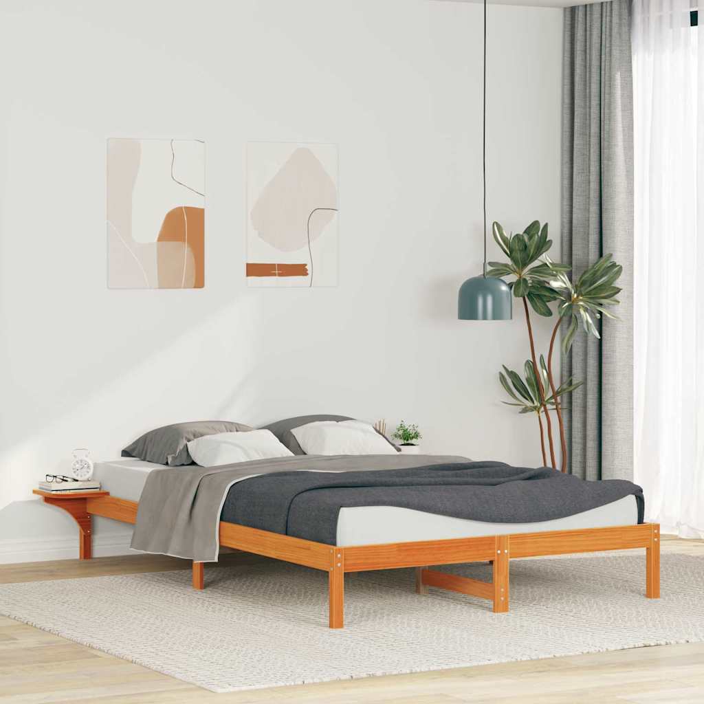 Cadre de lit avec tables de chevet Brun cire 160 x 220 cm - XIOS