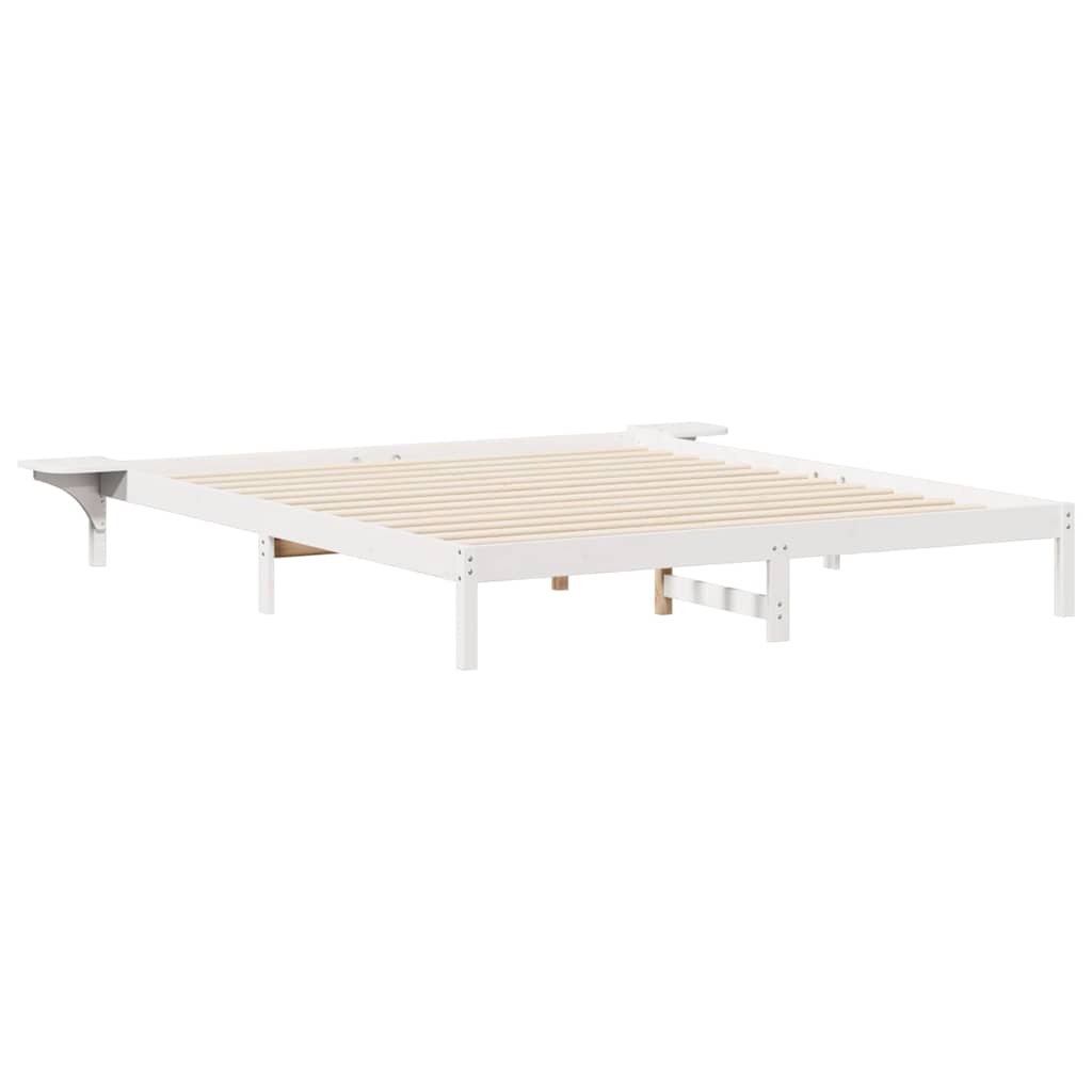 Cadre de lit avec tables de chevet Blanc 180 x 220 cm - XIOS