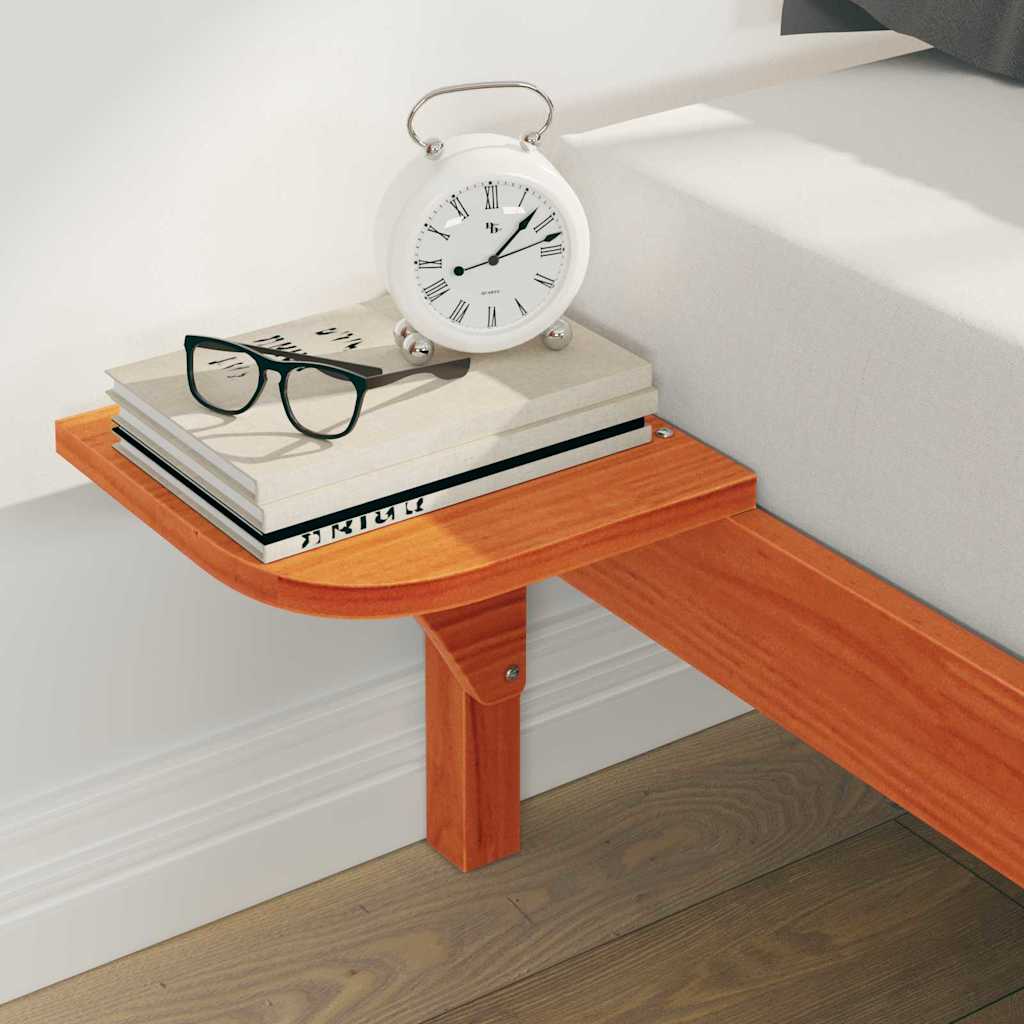Cadre de lit avec tables de chevet Brun cire 200 x 220 cm - XIOS