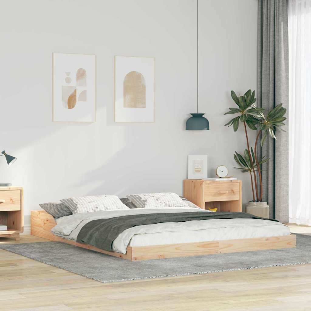 Cadre de lit Marron 150 x 200 cm Bois massif en pin