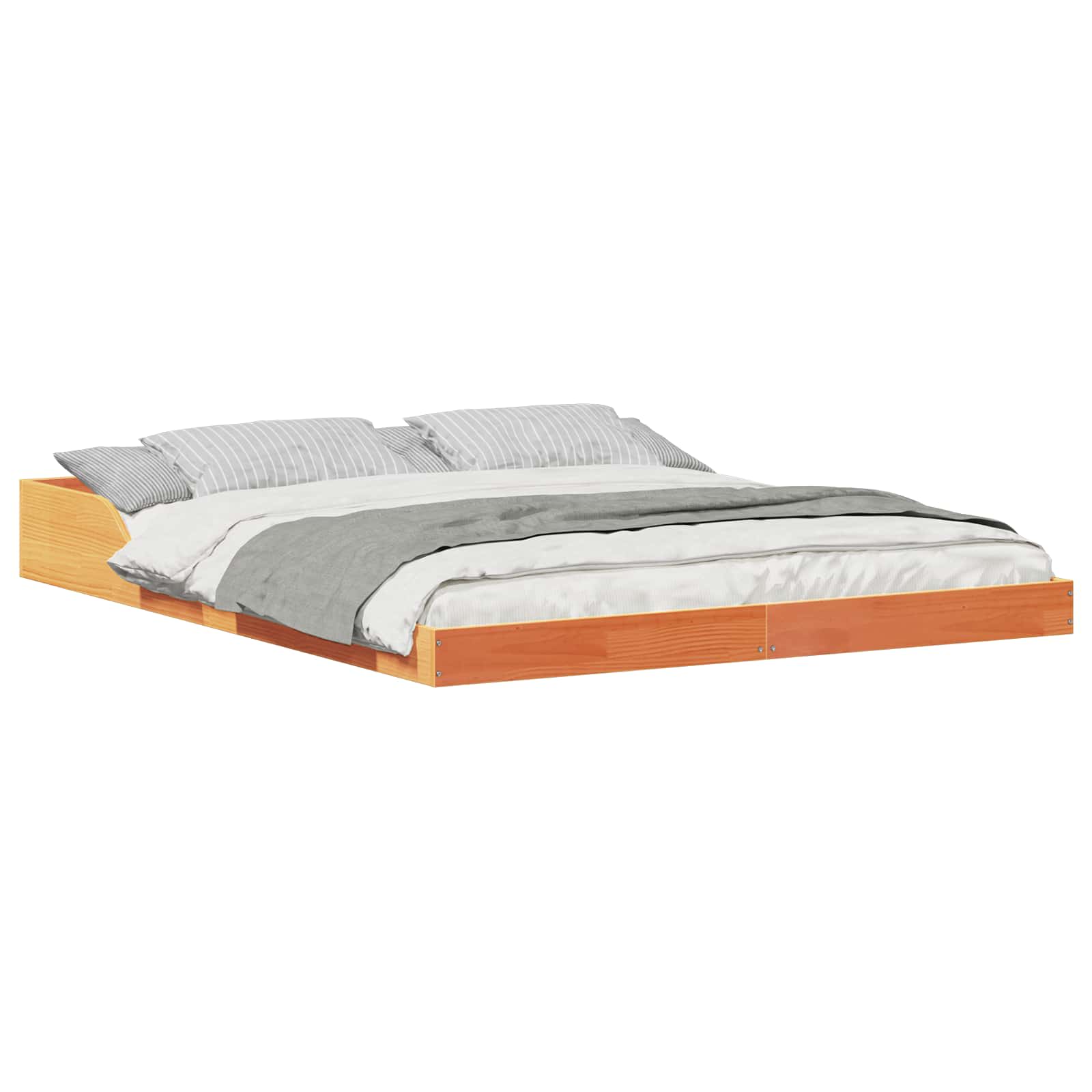 Cadre de lit Brun cire 150 x 200 cm Pin massif - XIOS
